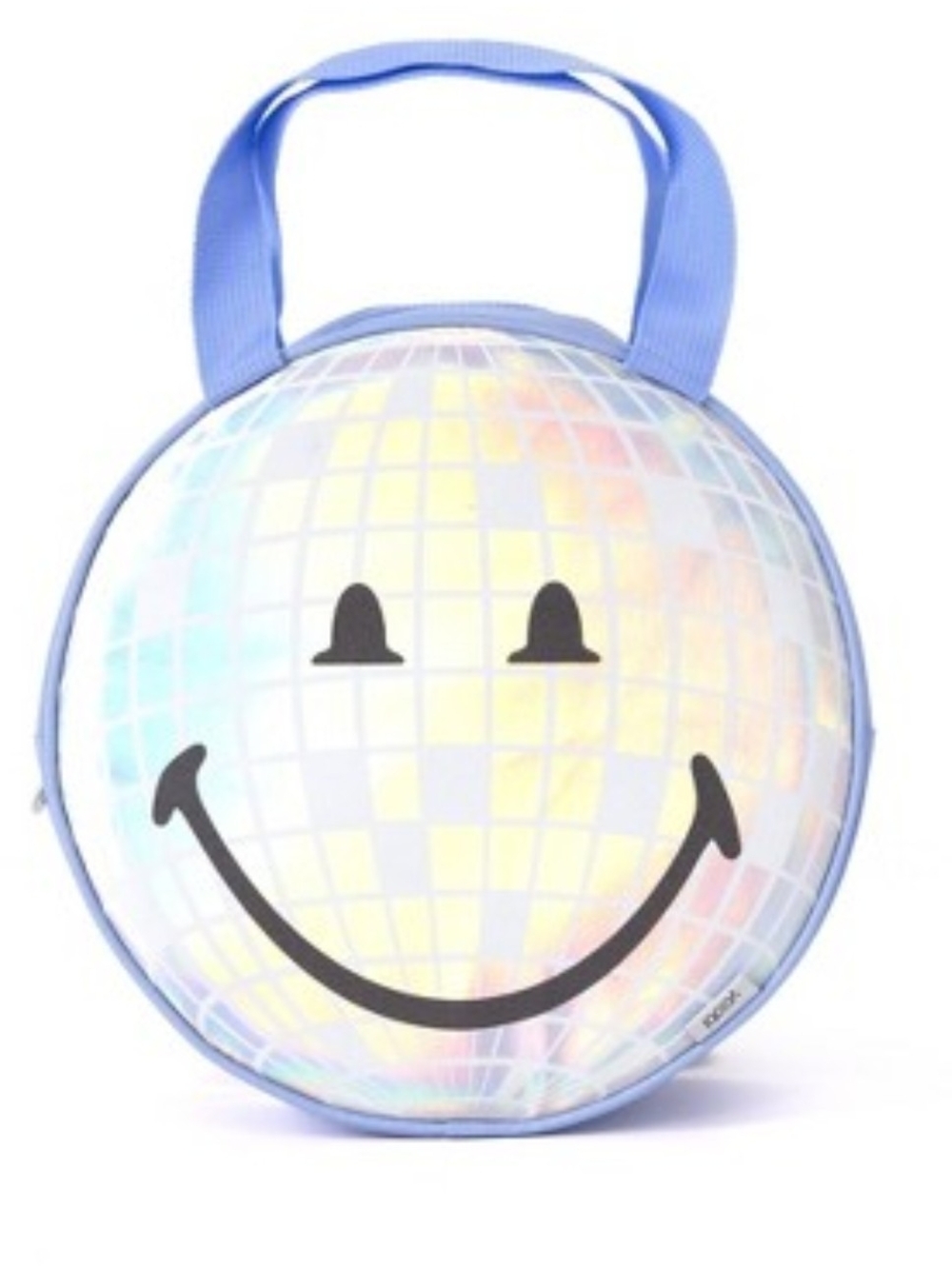 NWT Yoobi x SmileyWorld Disco Ball Lunch Bag Blue Holographic